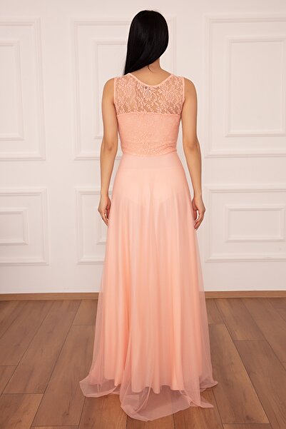 PULLIMM Metiy 3380-4 Dantel Ve Şifon Elbise