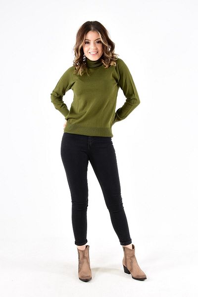 ModaPlaza Women's Full Fisherman Khaki Knitwear Sweater 12955