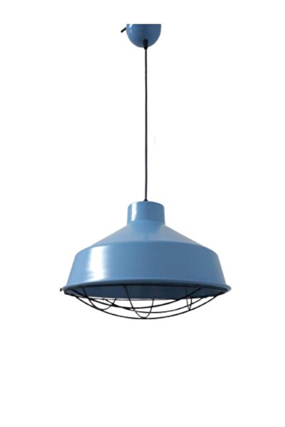 Rsylight Rys Retro Metal Mavi Dekoratif Tekli Kafesli Kafe Mutfak Sarkıt Aviz...