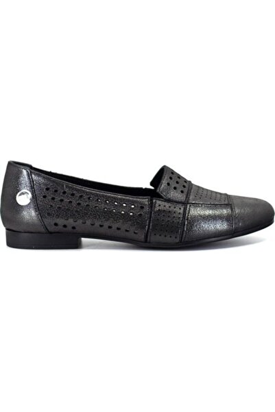 Mammamia D19Ya-3585 Women's Leather Ballerinas Platinum