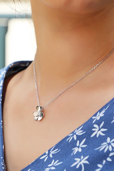 MorMajor Silver Çiçekli Gümüş Kolye