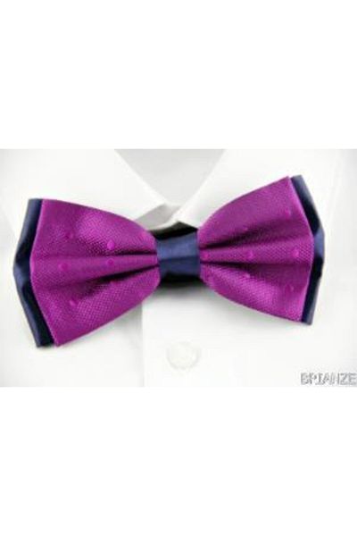 Brianze Dotted Navy Blue-purple Bow Tie Dp-12