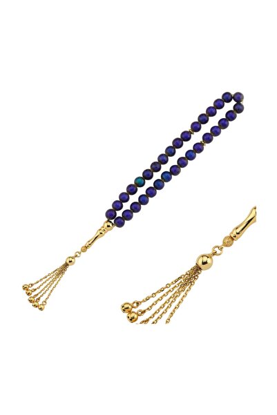 Tesbihsepetim 14 Ayar Altın Püsküllü His Taşı Tesbih