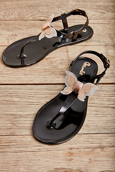 Bambi Siyah Kadın Sandalet L0500001399