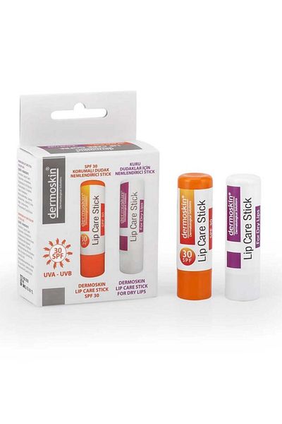 Dermoskin Lip Care + Lip Care Stick Spf 30 Set Lip Care Cream