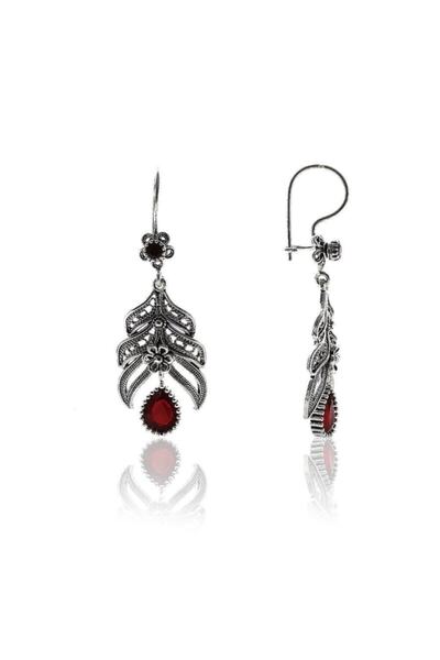 Söğütlü Silver Telkari Kök Yakut Taşlı Küpe