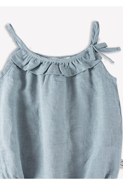 Ozmoz By Mukadder Özden Organic Baby Girl Jumpsuit with Straps and Ruffles (4 Different Color Options)