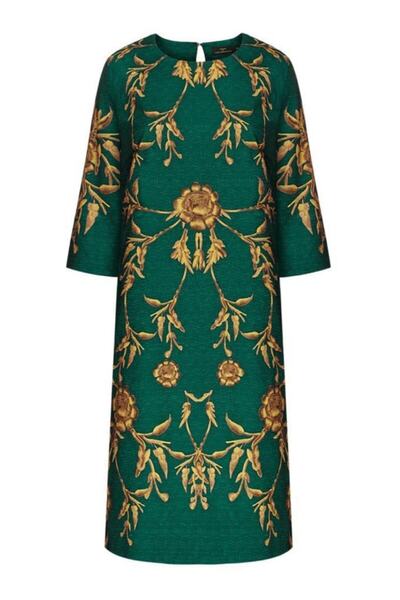 Faberlic Green Dark Long Sleeve Cube Dress Size 44
