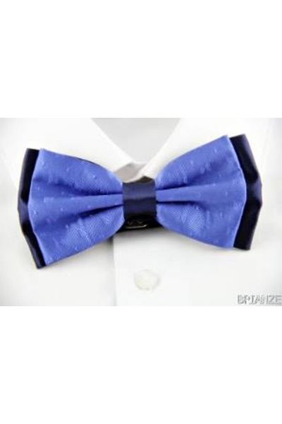 Brianze Patterned Navy Blue Bow Tie Dp-1