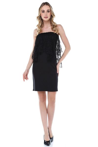 Quincey Δαντελένιο φόρεμα Scuba Strapless