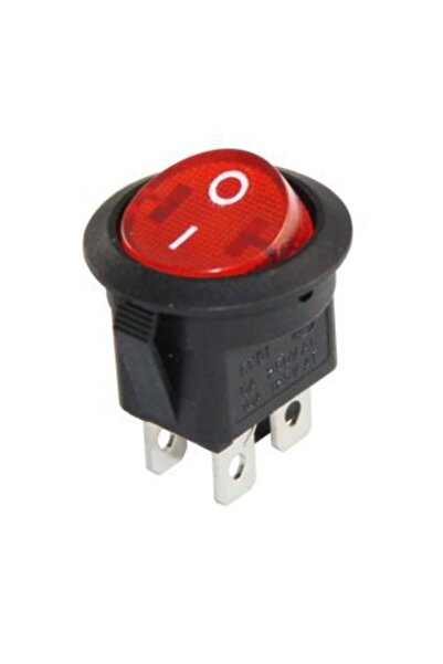 Marxlow Yuvarlak Işıklı Anahtar On-off 3p Kırmızı