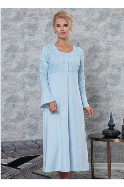 Tuba 8158 Maternity Lace Sleeve Maternity Nightgown