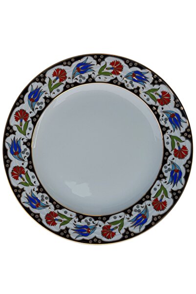 Armada Çini Armada Cini Prt 56 25 سم لوحة جيني من البورسلين للخط باللون الأسود والذهبي المذهّب