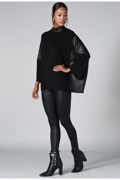 Quincey Leather Detail Knitwear Sweater