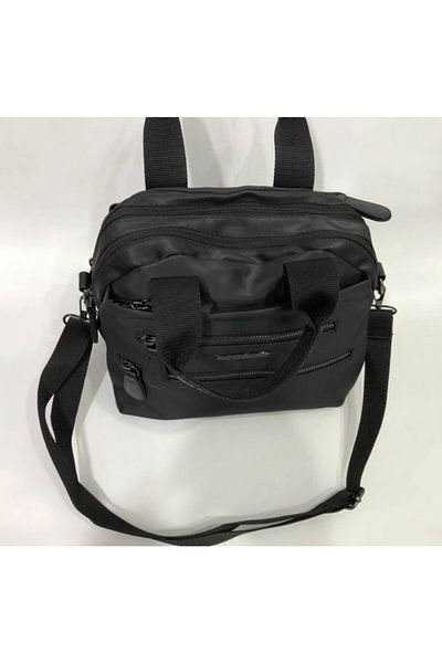 Nas Bag Vera Women's Black Satin Fabric Multi-Compartment Hand and Shoulder Bag Ns3880