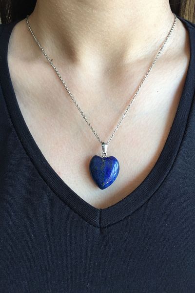 axexuar Natural Stone Pendant with Heart Motif 316