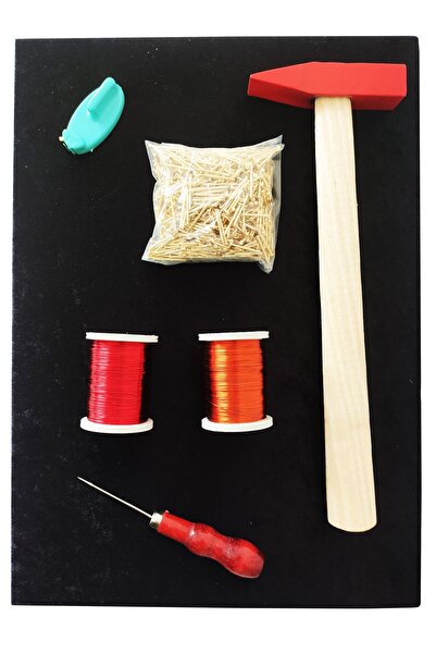 TUĞRA TABLO Filografi Set & Kumaş Kaplı Tahta Hazır Set