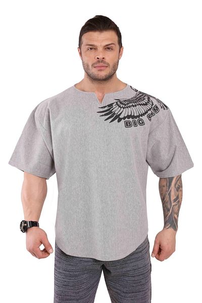 Big Sam Gray Oversize Training T-Shirt Rag Top 3241