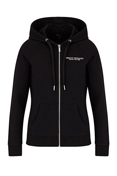 Armani Exchange Women's Hooded Cotton Zippered Sweatshirt