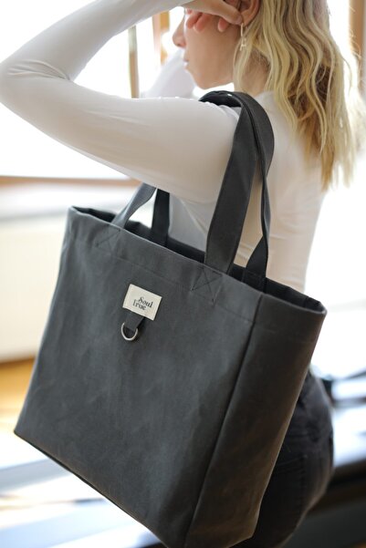 Soul True Kadın Mumlu Kanvas Kumaş Su Geçirmez Kumaş Özellikli Büyük Boy Omuz...