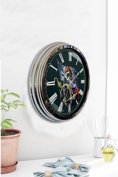 Kasva Concept Cadou 40 Cm Ceas de Perete Crom Metal