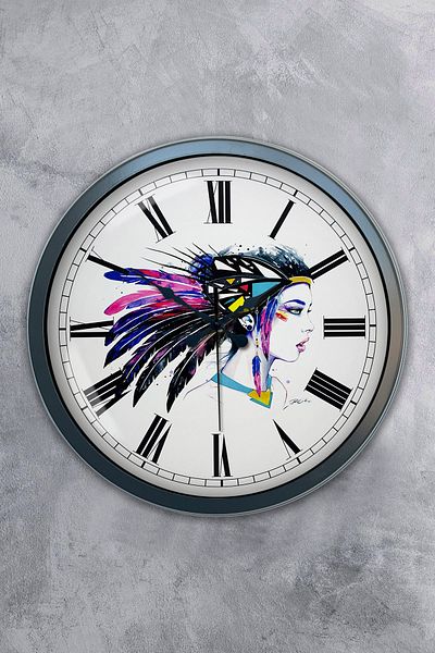 Kasva Concept Gift 40 cm Black Metal Art Work Wall Clock