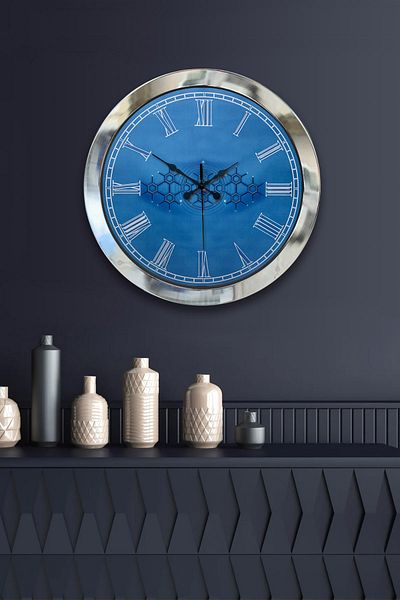 Kasva Concept Gift 36 cm Chrome Metal Plane Tree Wall Clock