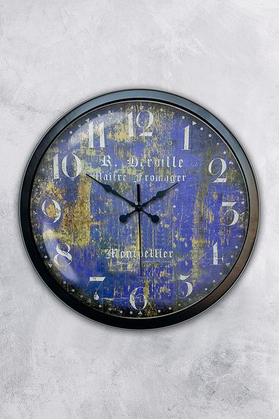 Kasva Concept Gift 40 cm Black Metal Schengen Wall Clock