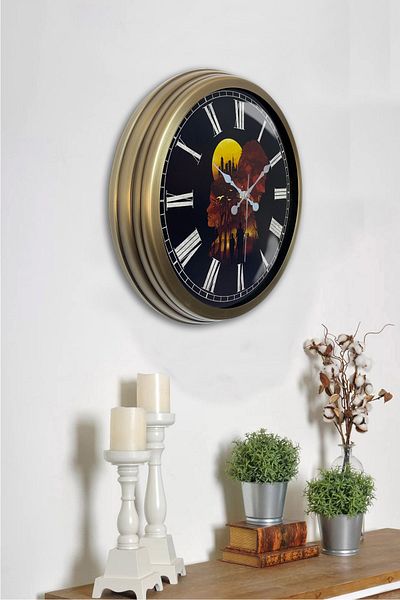 Kasva Concept 40 cm Tumbled Metal Separate World Wall Clock