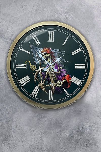 Kasva Concept Gift 40 cm Antique Metal Rudder Wall Clock