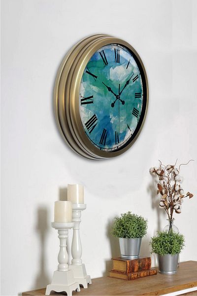 Kasva Concept Cadou 40 Cm Ceas de Perete Decorativ Metal Vechi