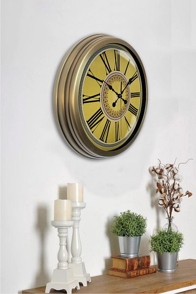 Kasva Concept 40 cm Antique Metal Roman Numeral Wall Clock