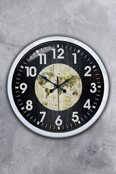 Platin Saat هدية ساعة حائط معدنية بيضاء مقاس 40 سم