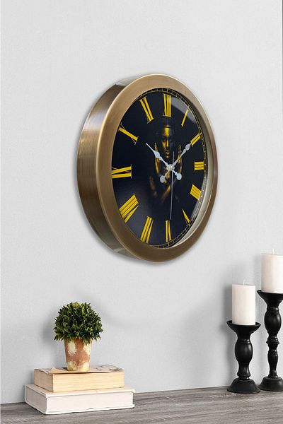 Kasva Concept 36 cm Antique Metal Women's Wall Clock