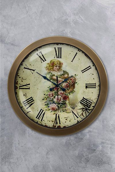 Kasva Concept 36 cm Antique Metal Time Wall Clock