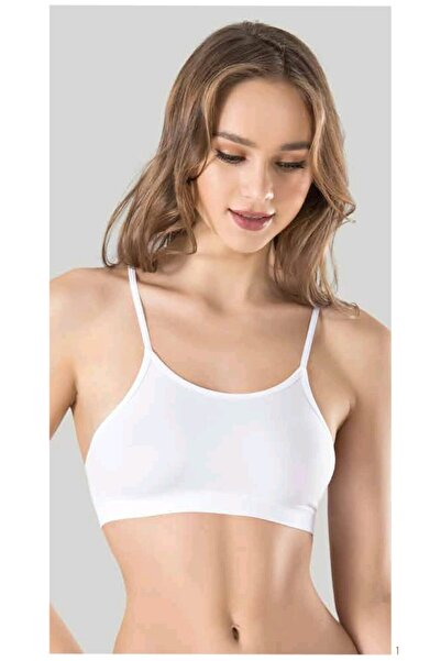 MODA YILDIZ Bustieră albă pentru femei cu bretele subțiri încrucișate 1505