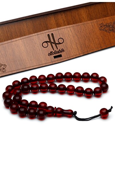 OTTOTESBİH Mărgele de rugăciune pentru bărbați, 11 mm, Globe croială Ottoman Fire Tones, cu gaură înecată, din pulbere de chihlimbar