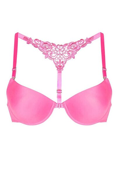 NBB Kadın Fuşya Önden Açılan Boynu Dantel Destekli Sütyen 3190