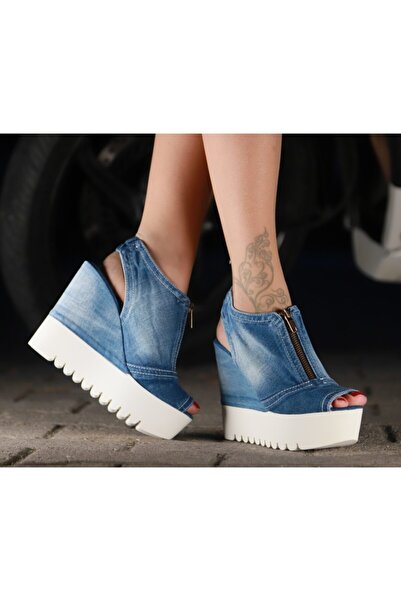 StarBlueMooN Women's Blue Denim Sandals