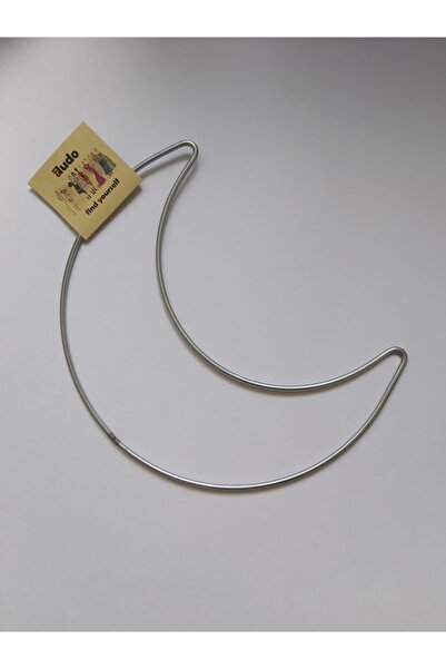 Enludo صائدة الأحلام المعدنية المجلفنة على شكل قمر 25 سم