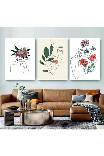 RET Dizayn Set de mobilier pentru living, masă decorativă retro din MDF (cu a...