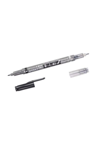 Tombow Fudenosuke Brush Pen Fırça Uçlu Kalem Çift Taraflı Siyah-gri