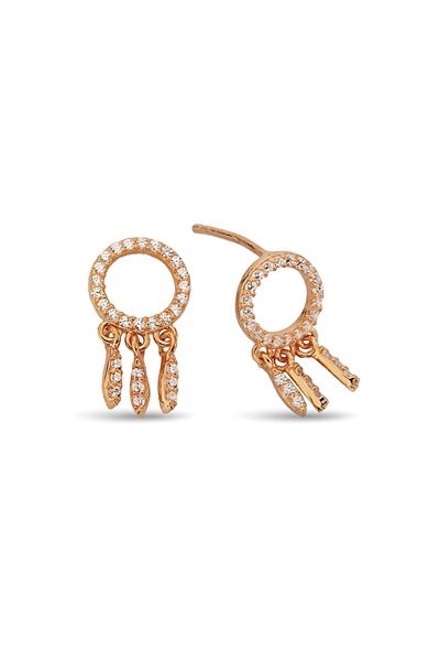 Argentum Concept 925 Ayar Gümüş Rose Düş Kapanı Küpe - 12103301