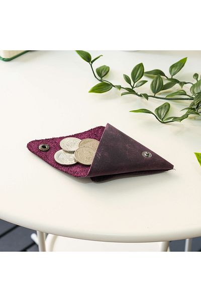 Modica Bamby - Real Leather Multi-Purpose Purple Coin Jewelry Pouch