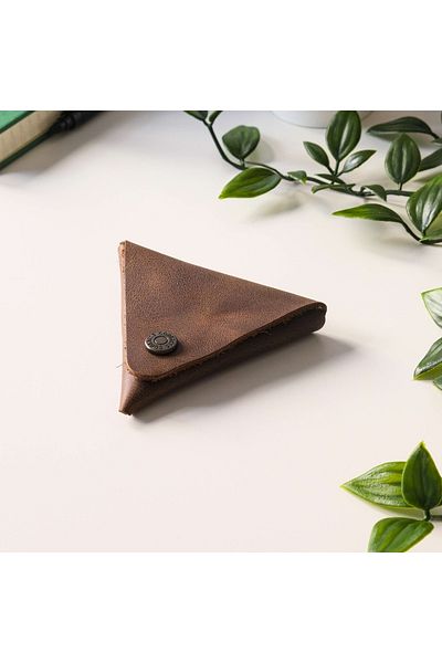 Modica Bamby - Real Leather Multi-Purpose Brown Coin Jewelry Pouch