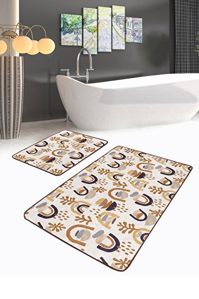 Realhomes طقم سجادة حمام بتصميم بوهيمي بتصميم عرقي مكون من قطعتين ومجموعة سجا...