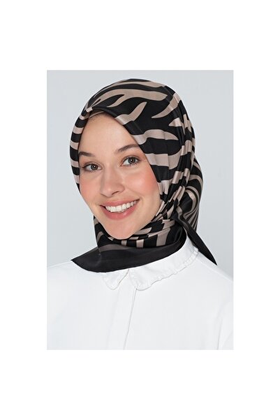 Armine أسود - وشاح حريري مينك سورا 8274d - 02