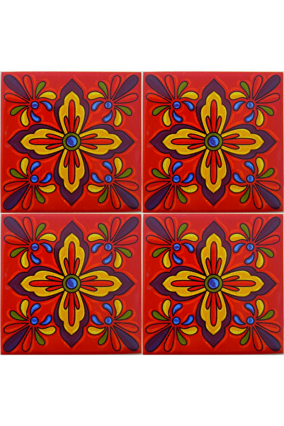 KÜTAHYA ÇİNİ SANAYİ 10x10 Cm Çini Desenli Çini Seramik Karo