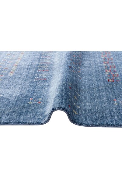 Eko Halı Zara Zr 06 Blue Otantik D. Hav Vermez Bambu Viskon El Emeği Özel Tezgah Modern Uşak Halısı Eko Zara