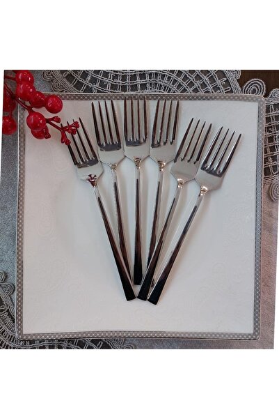 SERAMİKCİ 6-Piece Sweet Fork Platinum